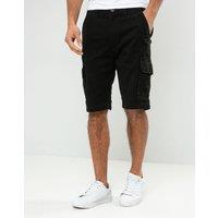 Threadbare Men's Cotton 'Bute' Cargo Shorts in Black | Size: 32R
