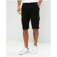 Threadbare Men's Cotton 'Bute' Cargo Shorts in Black | Size: 34R