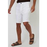 Threadbare Men's Linen Blend Chino Shorts in White | Size: 36R