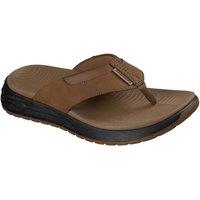 Skechers Men's STREET RETRO JOGGER SD Synthetic Thong Sandal in Brown | Size: 8