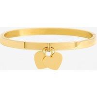 Jon Richard Women's Gold Plated Waterproof Heart Charm Engraveable Bangle