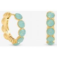 Jon Richard Women's Gold Plated & Blue Round Hoop Earrings