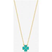 Jon Richard Women's Gold Plated & Turquoise Heart Clover Pendant Necklace