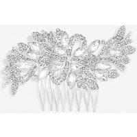 Jon Richard Women's Louisa Silver Navette Crystal Ribbon Swirl Comb