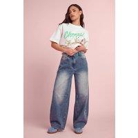 PixieGirl Women's Petite Balloon Jeans in Mid Blue | Size: 12S