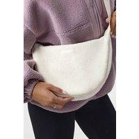 GYM KING Women's Rounded Borg Cross Body Bag Cream