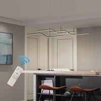 NIVOR 3 LED Wave Chandeliers Ceiling Light 150cm Adjustable Pendant Light in Black