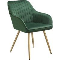 tectake Dining Chair Marilyn Per Piece - Dark Green/Gold in Dark Green | Size: 1 Pack