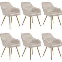 tectake Dining Chair Marilyn Set Of 6 - Taupe/Gold in Taupe | Size: 6 Pack