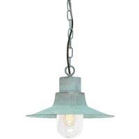 Netlighting Sheldon 1 Light Outdoor Ceiling Chain Lantern Verdigris IP44 E27 in Green