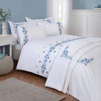 Rapport Home Floral Ribbon Bedspread (254x254 cm) in White | Size: Super King