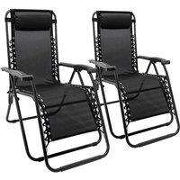 Harbour Housewares 2 Piece Zero Gravity Chair Set in Black