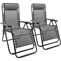 Harbour Housewares 2 Piece Zero Gravity Chair Set in Grey
