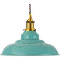 SE Home Duck Egg Blue St Edmund's Pendant Light - Antique Gold - Brown Twisted