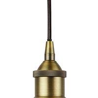 SE Home Navy Blue St Edmund's Pendant Light - Matt Antique Brass - Black Round