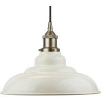 SE Home Clay White St Edmund's Pendant Light - Brushed Chrome - Black Round