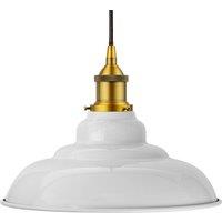 SE Home Pale Grey St Edmund's Pendant Light - Antique Gold - Black Round