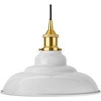 SE Home Pale Grey St Edmund's Pendant Light - Polished Brass - Black Round