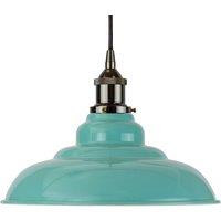 SE Home Duck Egg Blue St Edmund's Pendant Light - Black Nickel - Black Round