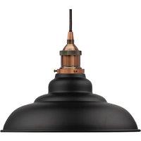 SE Home Matt Black St Edmund's Pendant Light - Antique Copper - Black Round