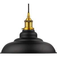 SE Home Matt Black St Edmund's Pendant Light - Antique Gold - Black Round