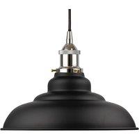SE Home Matt Black St Edmund's Pendant Light - Nickel - Black Round
