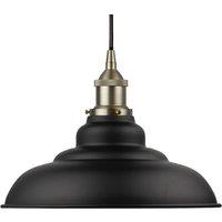 SE Home Matt Black St Edmund's Pendant Light - Brushed Chrome - Black Round