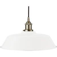 SE Home White Chancery Pendant Light - Brushed Chrome - Black Round