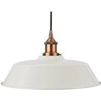 SE Home Pale Grey Chancery Pendant Light - Matt Antique Copper - Black Round