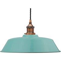 SE Home Duck Egg Blue Chancery Pendant Light - Antique Copper - Black Twisted