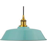 SE Home Duck Egg Blue Chancery Pendant Light - Antique Gold - Black Round