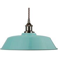 SE Home Duck Egg Blue Chancery Pendant Light - Black Nickel - Brown Twisted