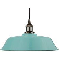 SE Home Duck Egg Blue Chancery Pendant Light - Black Nickel - Black Round