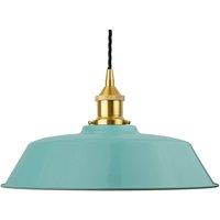 SE Home Duck Egg Blue Chancery Pendant Light - Polished Brass - Black Twisted