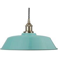 SE Home Duck Egg Blue Chancery Pendant Light - Brushed Chrome - Black Twisted