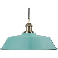 SE Home Duck Egg Blue Chancery Pendant Light - Brushed Chrome - Black Round