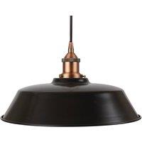 SE Home Matt Black Chancery Pendant Light - Matt Antique Copper - Black Round