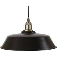 SE Home Matt Black Chancery Pendant Light - Brushed Chrome - Black Round