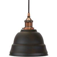 SE Home Matt Black Lincoln Pendant Light - Antique Copper - Black Round