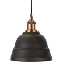 SE Home Matt Black Lincoln Pendant Light - Matt Antique Copper - Black Round