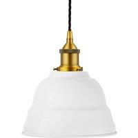 SE Home White Lincoln Pendant Light - Antique Gold - Black Twisted