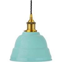 SE Home Duck Egg Blue Lincoln Pendant Light - Antique Gold - Black Twisted