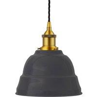 SE Home Slate Grey Lincoln Pendant Light - Antique Gold - Black Twisted