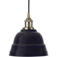 SE Home Navy Blue Lincoln Pendant Light - Brushed Chrome - Black Twisted