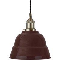 SE Home Burgundy Red Lincoln Pendant Light - Brushed Chrome - Black Twisted