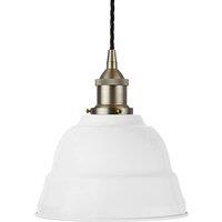 SE Home White Lincoln Pendant Light - Brushed Chrome - Black Twisted
