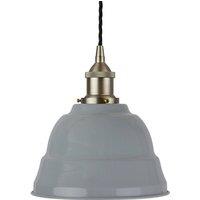 SE Home French Grey Lincoln Pendant Light - Brushed Chrome - Black Twisted