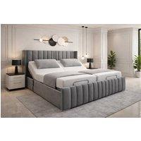 PARADISE BEDS LTD Wingback Adjustable Mobility Manhattan bed With Mattress & Headboard in Dark Grey | Size: Super King