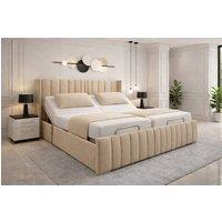 PARADISE BEDS LTD Wingback Adjustable Mobility Manhattan bed With Mattress & Headboard in Beige | Size: Super King
