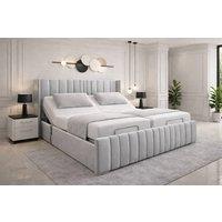 PARADISE BEDS LTD Wingback Adjustable Mobility Manhattan bed With Mattress & Headboard in Silver | Size: King